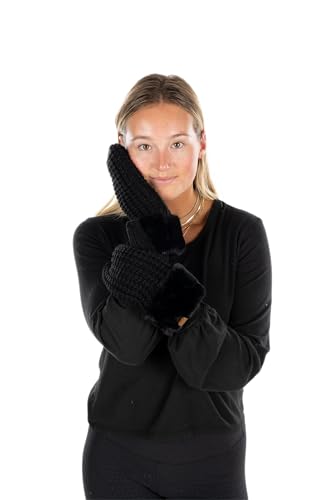 funky junque Waffle Knit Lined Mittens by Funky Junque