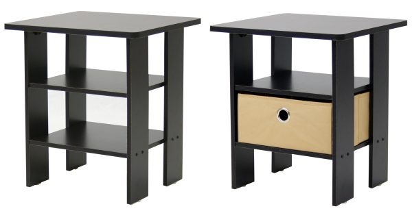 Furinno Furinno Andrey End Table Nightstand With Bin Drawer