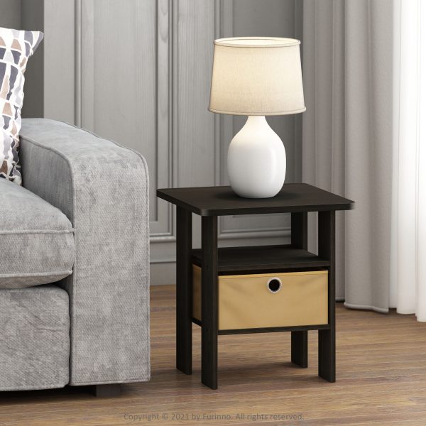 Furinno Furinno Andrey End Table Nightstand With Bin Drawer