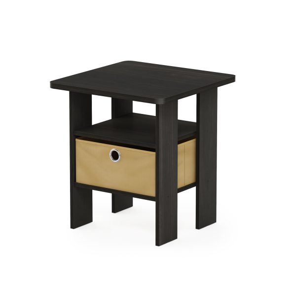 furinno Furinno Andrey End Table Nightstand with Bin Drawer