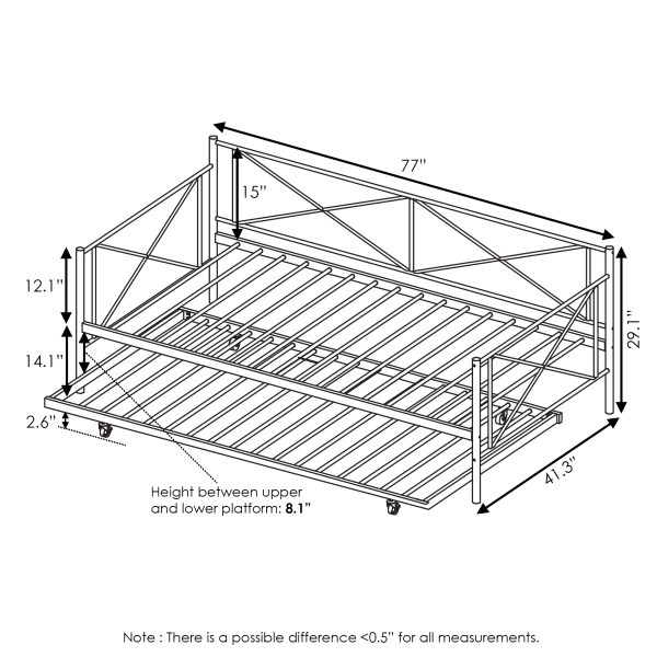 Furinno Furinno Angeland Carca Metal Daybed With Trundle