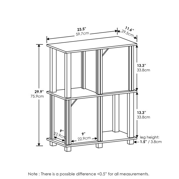Furinno Furinno Brahms 3-Tier Storage Shelf With 2 Doors