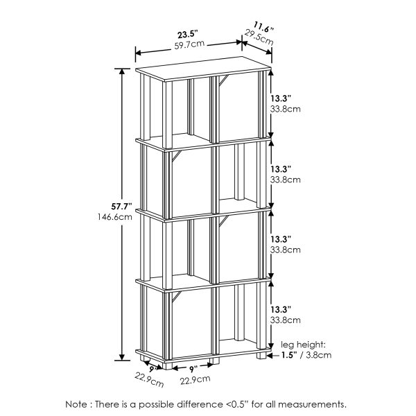Furinno Furinno Brahms 5-Tier Storage Shelf With 4 Doors