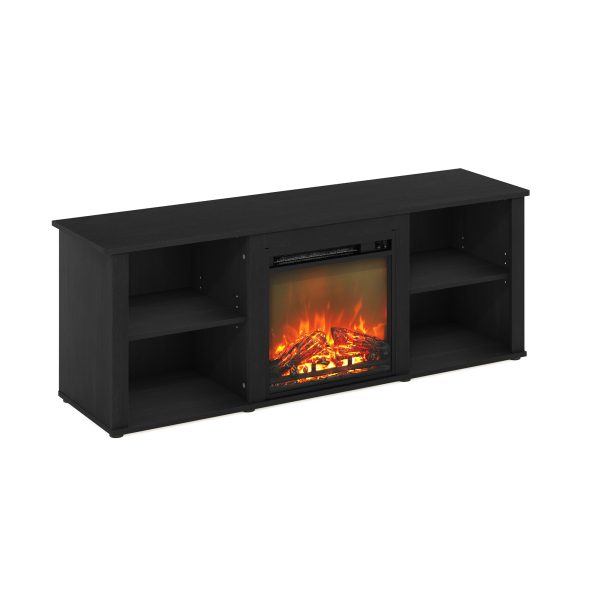 furinno Furinno Classic 60 Inch TV Stand with Fireplace