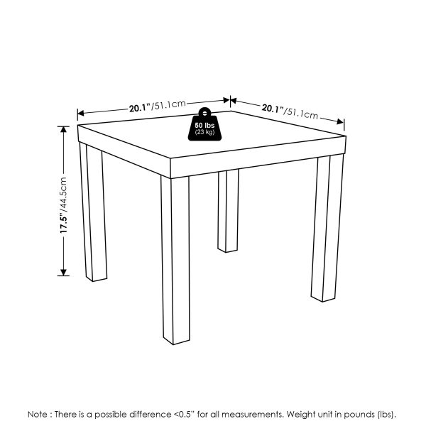 Furinno Furinno Classic Homey Square Side Table Set Of 2