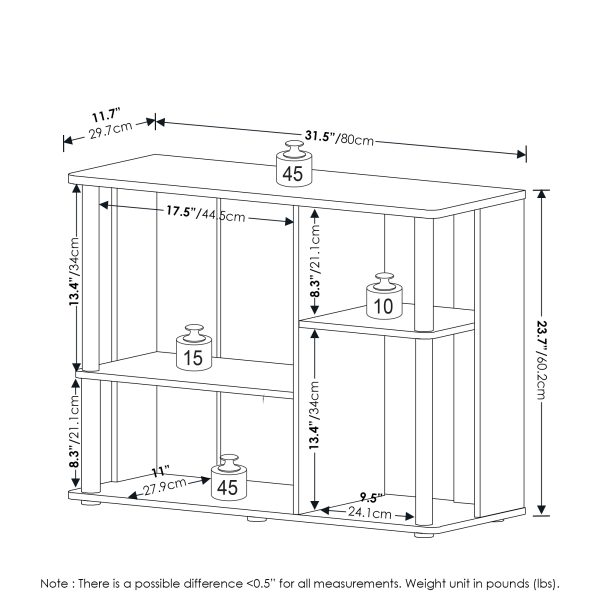 Furinno Furinno Classic TV Stand With Plastic Poles For TV Up To 40-Inch