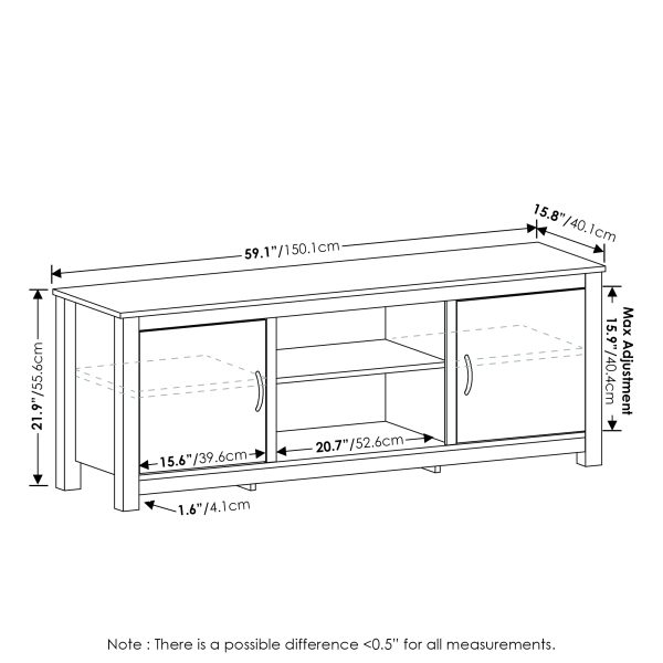 Furinno Furinno Classic TV Stand With Storage For TV Up To 65 Inch