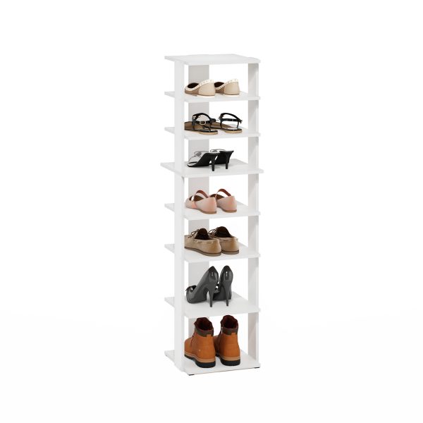 Furinno Furinno Compact 8-Tier Vertical Space Saving Free Standing Shoe Tower Shoe Rack For Closet Entryway