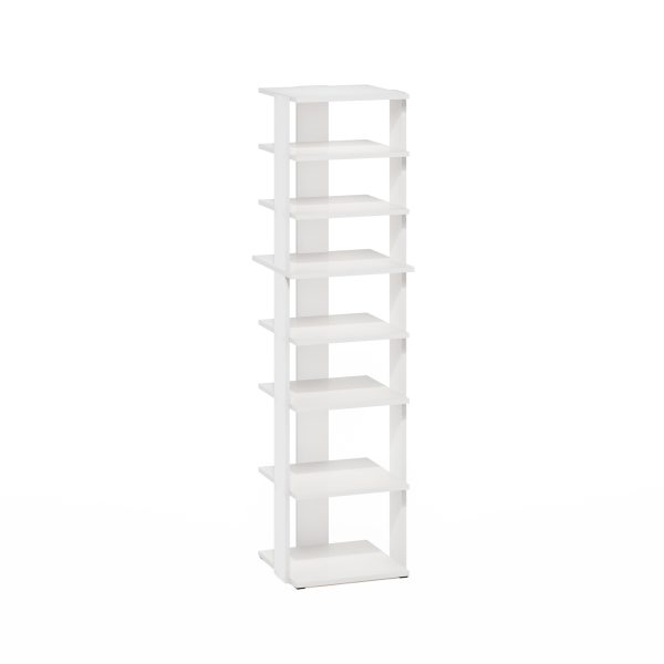furinno Furinno Compact 8-Tier Vertical Space Saving Free Standing Shoe Tower Shoe Rack for Closet Entryway