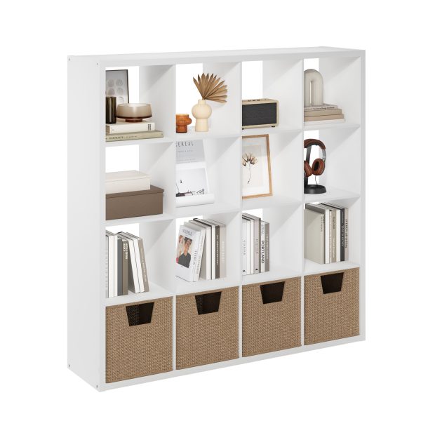 Furinno Furinno Cubicle Open Back Decorative Cube Storage Organizer 16-Cube