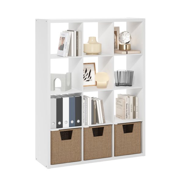 Furinno Furinno Cubicle Open Back Decorative Cube Storage Organizer 12-Cube