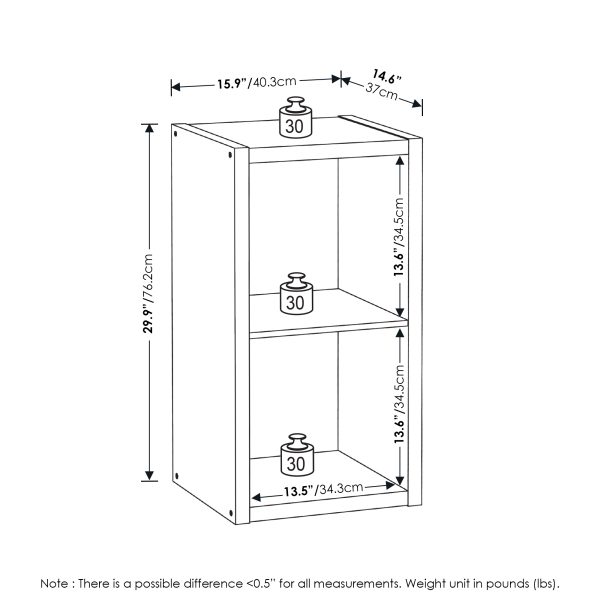 Furinno Furinno Cubicle Open Back Decorative Cube Storage Organizer 2-Cube