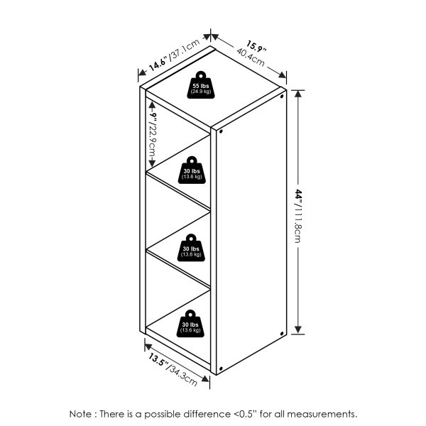 Furinno Furinno Cubicle Open Back Decorative Cube Storage Organizer 3-Cube