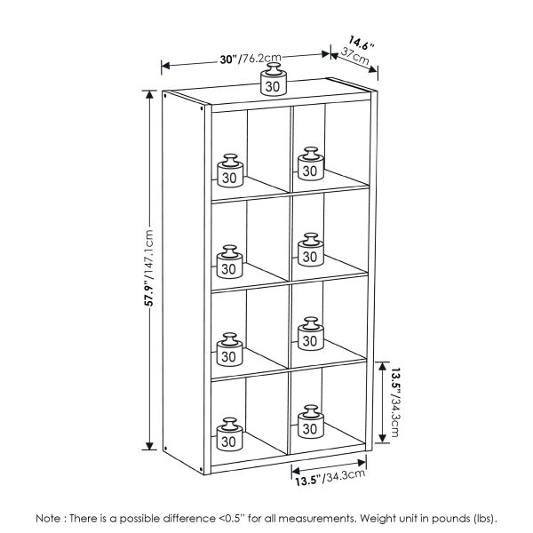 Furinno Furinno Cubicle Open Back Decorative Cube Storage Organizer 8-Cube