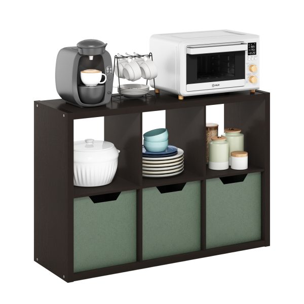 Furinno Furinno Cubicle Open Back Decorative Cube Storage Organizer 6-Cube