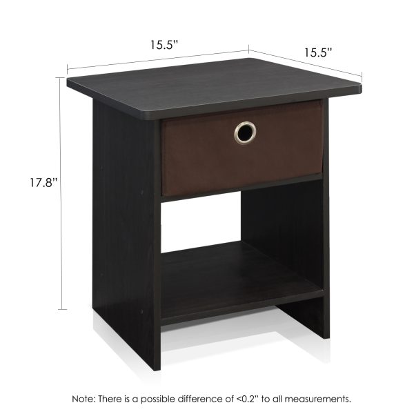Furinno Furinno Dario End Table/ Night Stand Storage Shelf With Bin Drawer