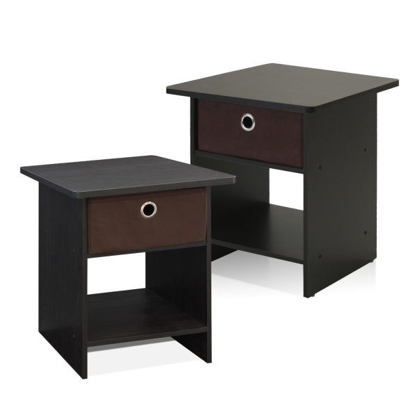 Furinno Furinno Dario End Table/ Night Stand Storage Shelf With Bin Drawer