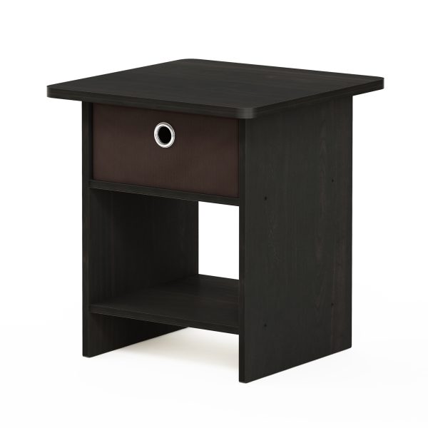furinno Furinno Dario End Table/ Night Stand Storage Shelf with Bin Drawer