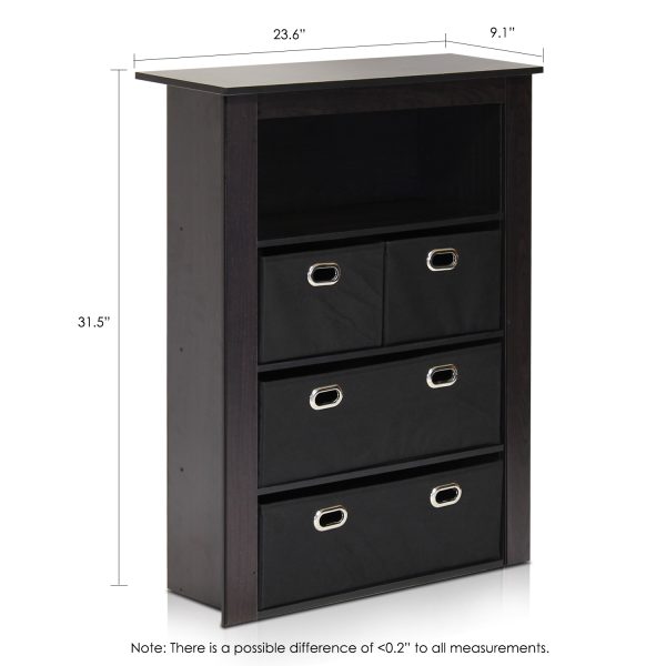 Furinno Furinno Econ Hallway Console Table With 4-Foldable Bins