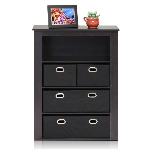 Furinno Furinno Econ Hallway Console Table With 4-Foldable Bins