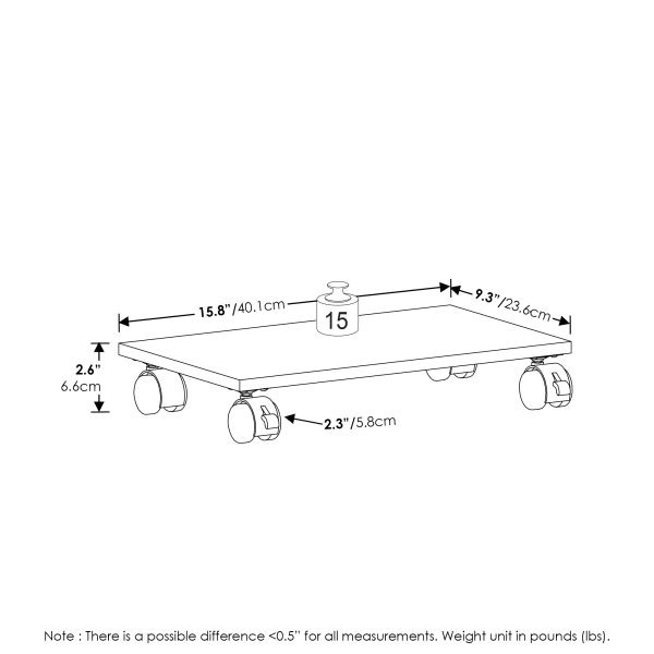 Furinno Furinno Econ Home Office Under Desk CPU/Printer Holder With Wheels