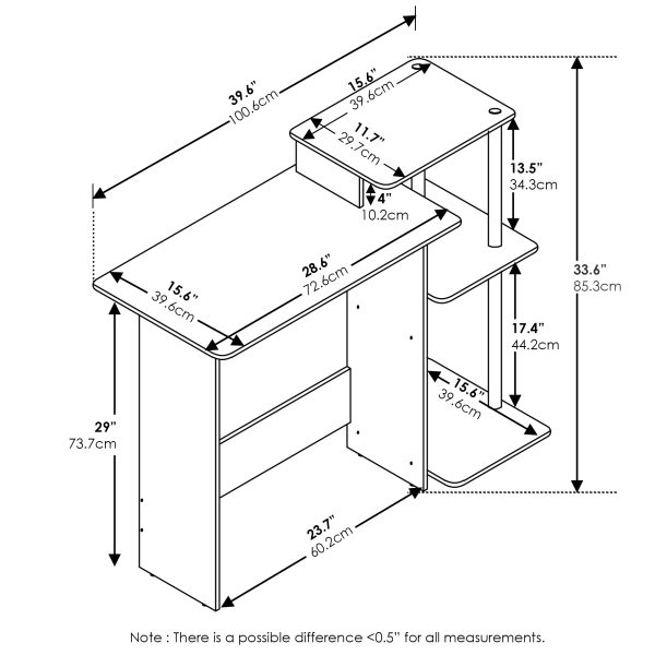 Furinno Furinno Efficient Home Laptop Notebook Computer Desk