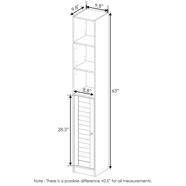 Furinno Furinno Indo Slim Luver Door Bath Cabinet