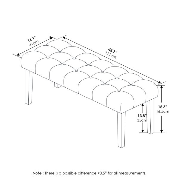 Furinno Furinno Laval Button Tufted Ottoman Bench