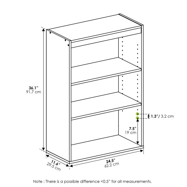 Furinno Furinno Pasir 3-Tier Open Shelf Bookcase