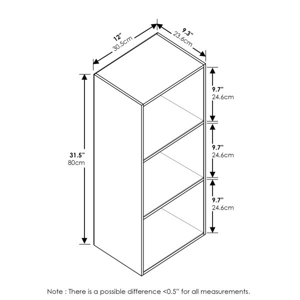 Furinno Furinno Pasir 3-Tier Open Shelf Bookcase