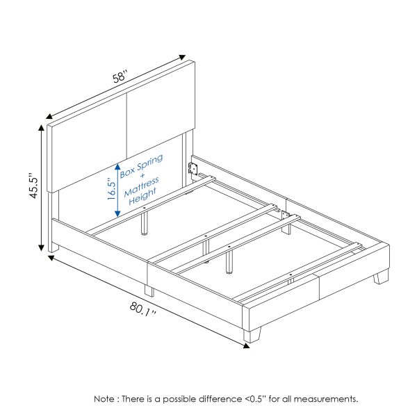 Furinno Furinno Pessac Upholstered Bed Frame