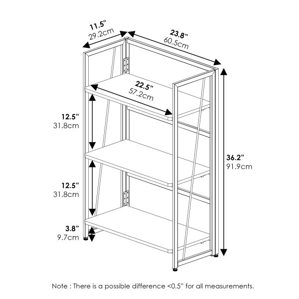 Furinno Furinno Riau No Tool Metal Frame Bookcase