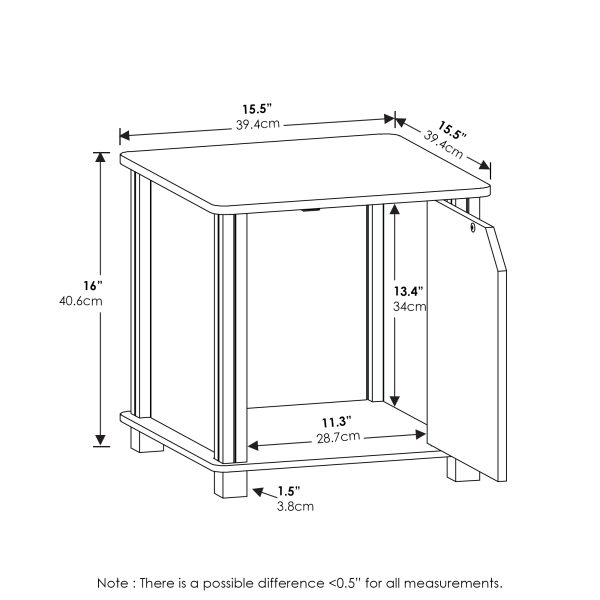Furinno Furinno Simplistic End Table With Storage