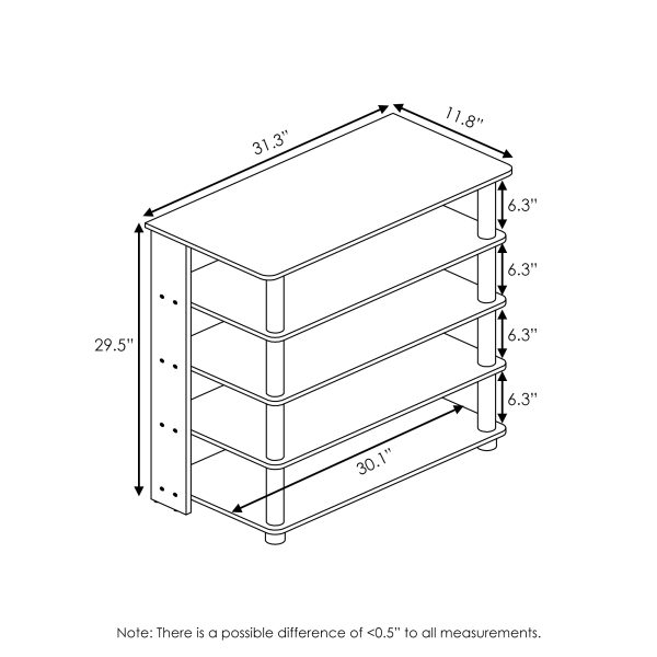 Furinno Furinno Turn-N-Tube 5 Tier Wide Shoe Rack