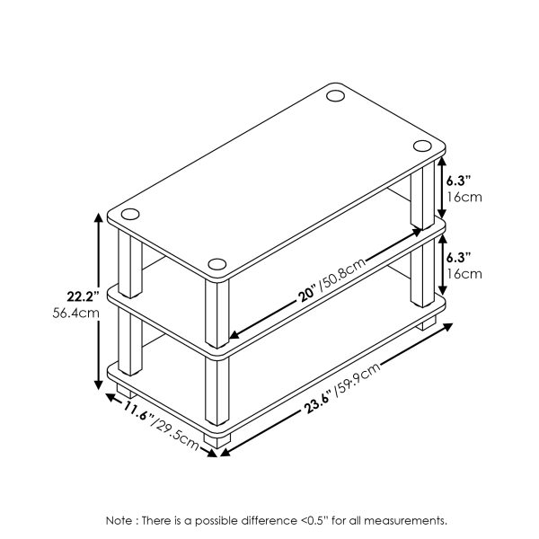 Furinno Furinno Turn-S-Tube 3-Tier Shoe Rack
