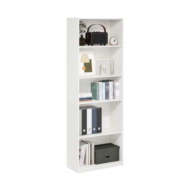 Furinno Furinno Gehry 5-Tier Bookcase Bookshelf With Adjustable Shelves