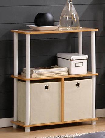 Furinno Furinno Go Green 3-Tier 2-Bins Multipurpose Storage Shelf Set Of Two