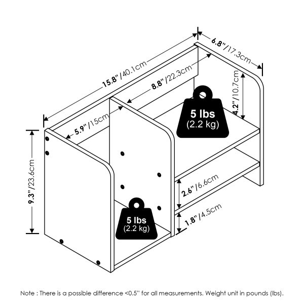 Furinno Furinno Hermite Wood Desktop Book And Home Office Supplies Storage Organizer