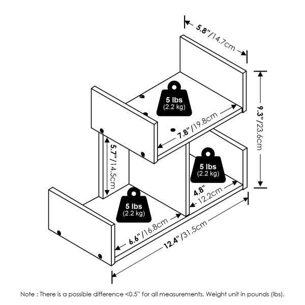 Furinno Furinno Hermite Wooden Desktop Bookshelf Storage Organizer For Home And Office Supplies