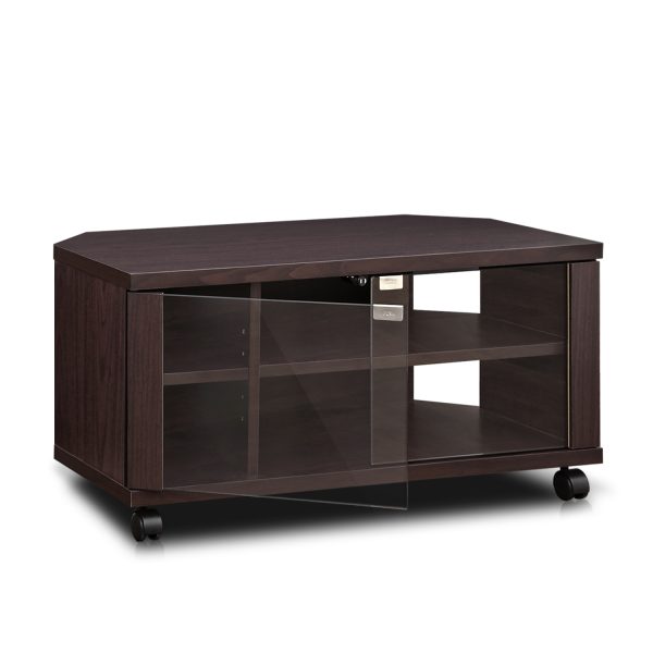 furinno Furinno Indo 2×2 TV Stand with Double Glass Doors and Casters