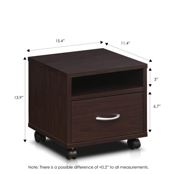 Furinno Furinno Indo Petite Under Desk Utility Cart Wtih Casters