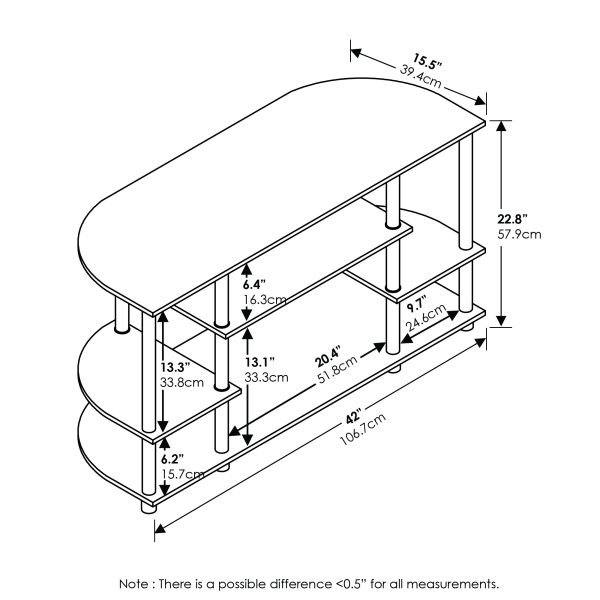 Furinno Furinno JAYA Simple Design Corner TV Stand For TV Up To 46 Inch