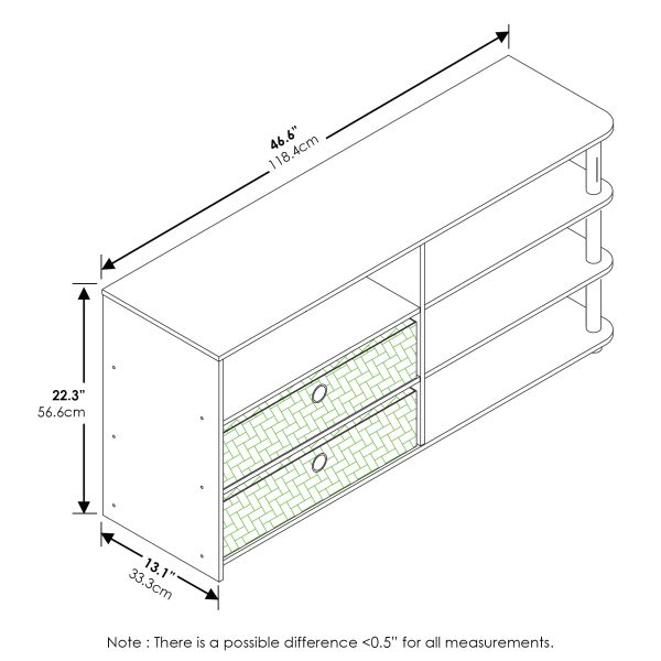 Furinno Furinno JAYA Simple Design TV Stand For Up To 55-Inch With Bins