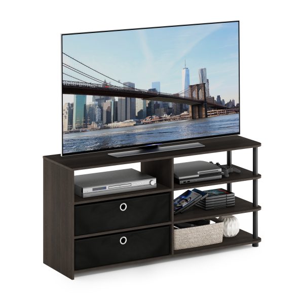 Furinno Furinno JAYA Simple Design TV Stand For Up To 55-Inch With Bins