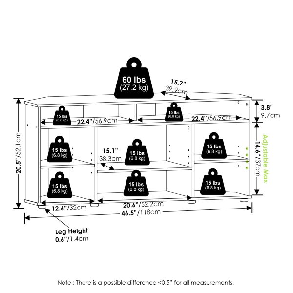 Furinno Furinno Jensen Corner TV Stand TV Up To 55 Inches