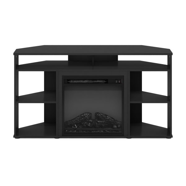 Furinno Furinno Jensen Corner TV Stand With Fireplace For TV Up To 55 Inches