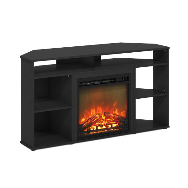 furinno Furinno Jensen Corner TV Stand with Fireplace for TV up to 55 Inches