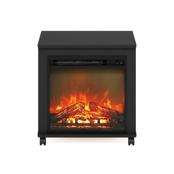 Furinno Furinno Jensen Electric Fireplace End Table With Wheels