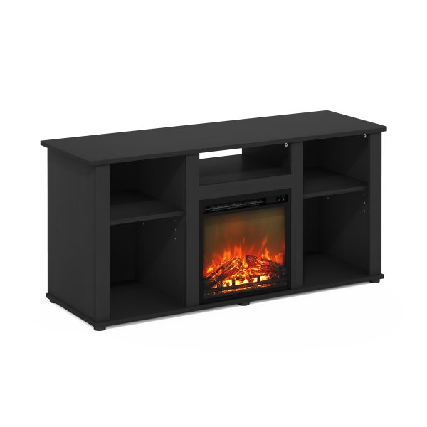 furinno Furinno Jensen Fireplace TV Entertainment Center with Open Storage Compartment for TV up to 55 Inch