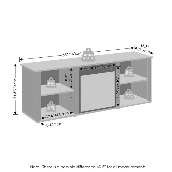 Furinno Furinno Jensen No Heat Decorative Electric Fireplace TV Stand Entertainment Center For TV Up To 60 Inch